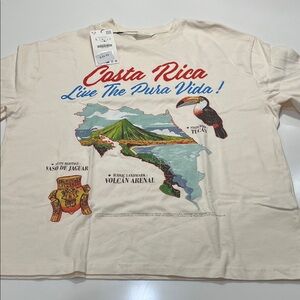 Zara Cream Costa Rica Graphic UNISEX Tee